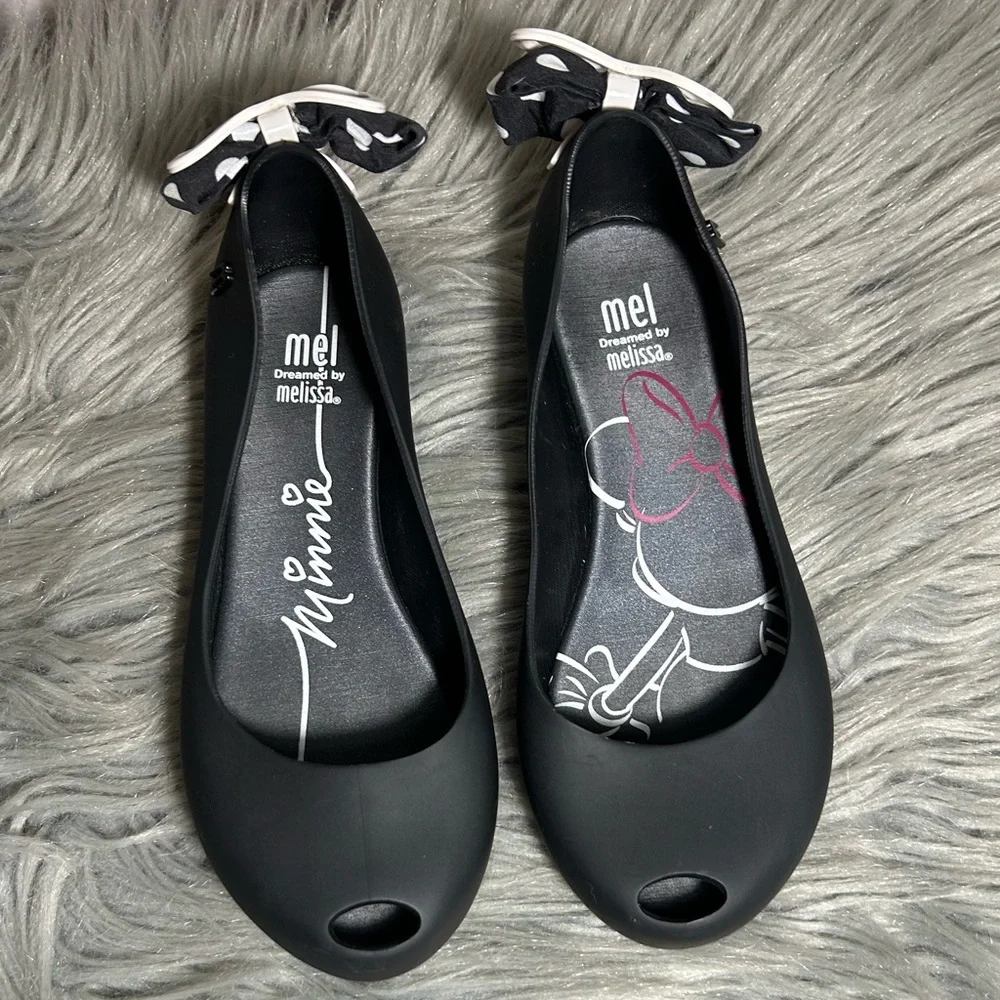 MINI MELISSA x Disney Minnie Mouse Ultragirl Ballet Flat Black Sz 1